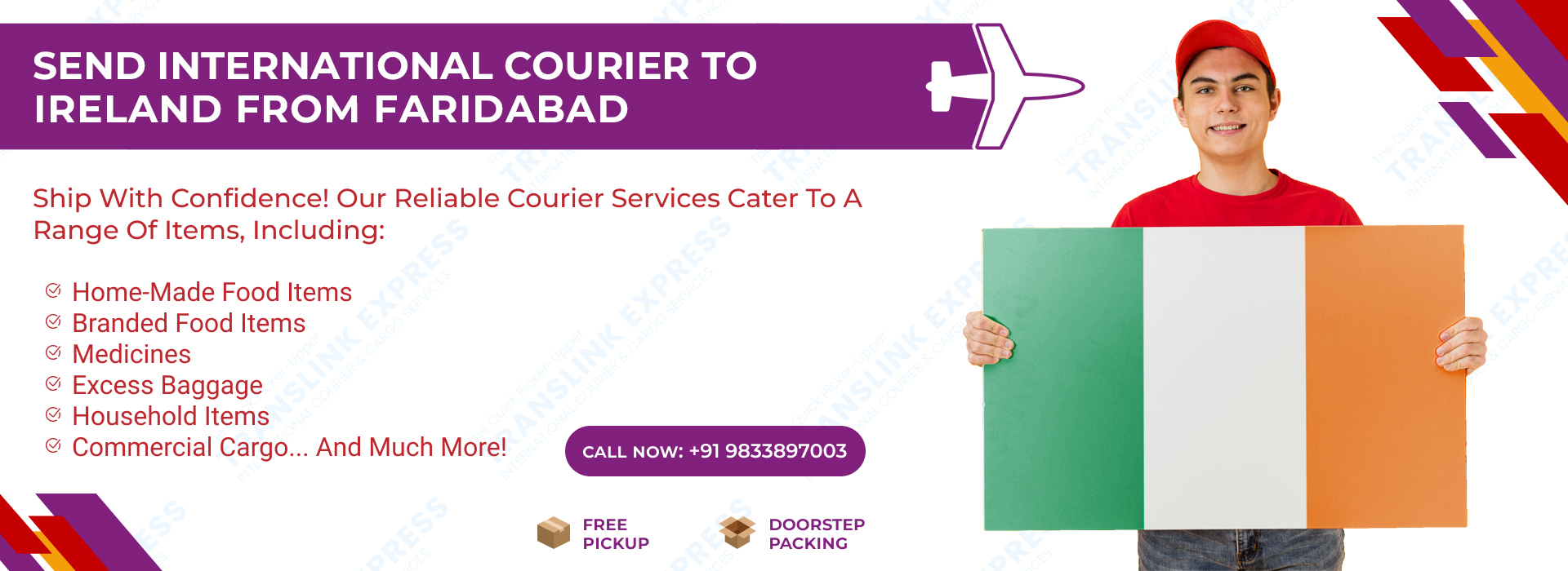 Courier to Ireland From Faridabad